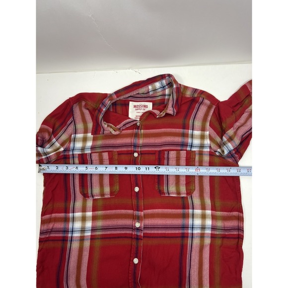 Mossimo Supply Co. Boyfriend Fit Shirt Women's Size S Red Plaid - Picture 6 of 9
